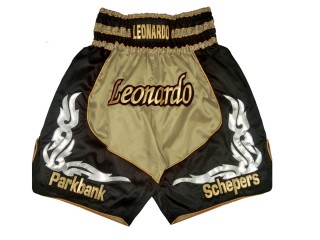 Shorts Boxe Anglaise Personnalisé : KNBSH-024-Or-Noir